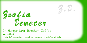 zsofia demeter business card
