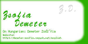 zsofia demeter business card